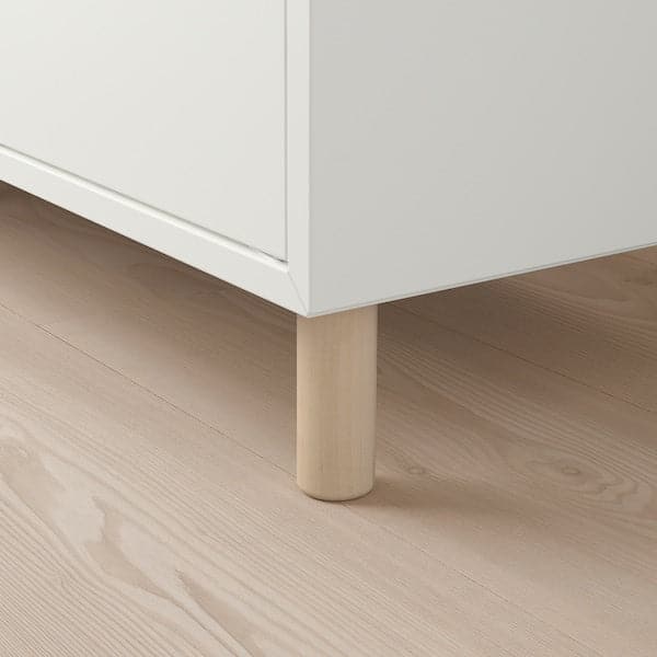 EKET - Cabinet combination with legs, white/wood, 70x35x80 cm - best price from Maltashopper.com 79388003