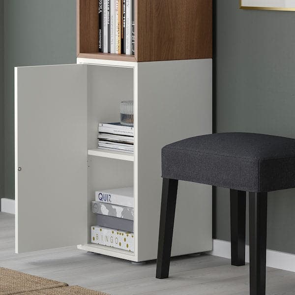 Ikea EKET - Cabinet combination with feet, white/walnut effect, 35x35x107 cm