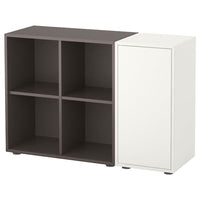 EKET cabinet combination with feet, white/dark grey, 105x35x72 cm