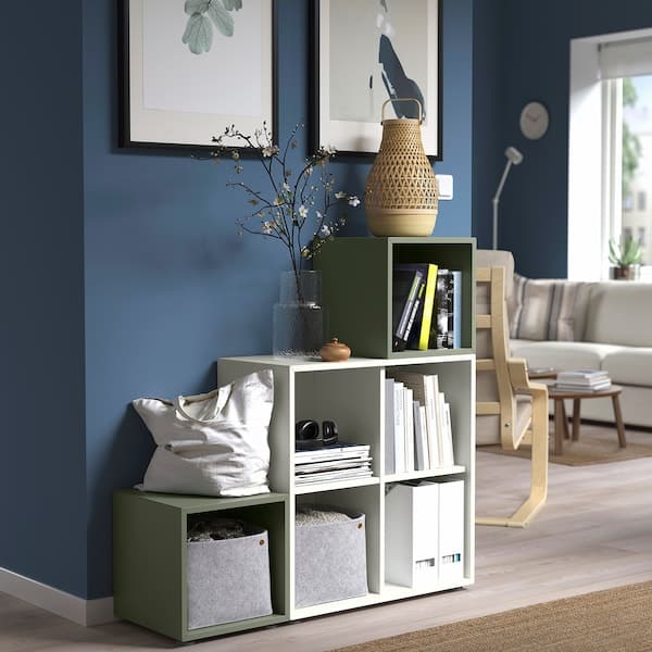 Ikea EKET - Cabinet combination with feet, white/grey-green, 105x35x107 cm
