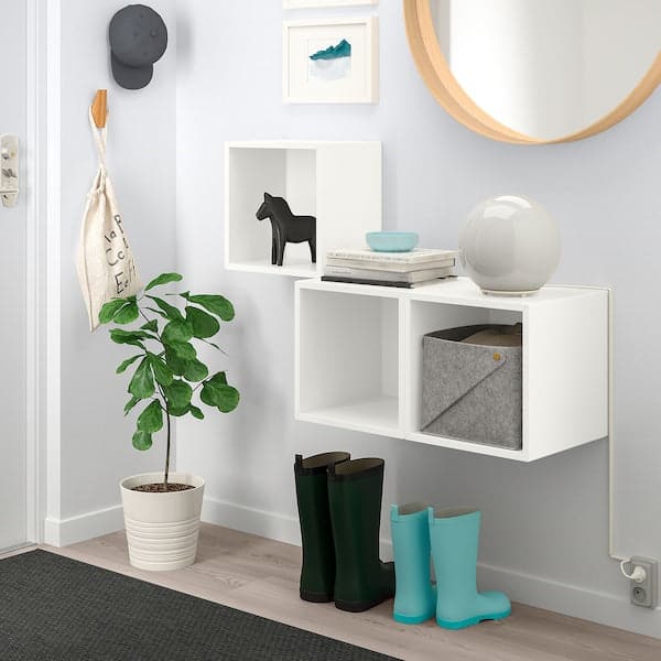 EKET - Wall-mounted cabinet combination, white, 105x35x70 cm - best price from Maltashopper.com 29286281