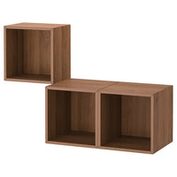 EKET wall-mounted cabinet combination, walnut effect, 105x35x70 cm