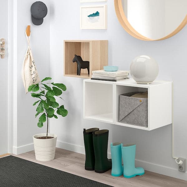 Ikea EKET - Wall-mounted cabinet combination, white stained oak effect/white, 105x35x70 cm