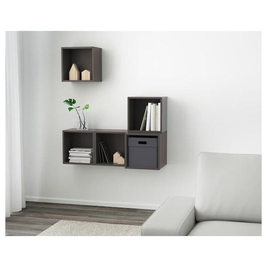 Ikea EKET - Wall-mounted cabinet combination, dark grey, 105x35x120 cm