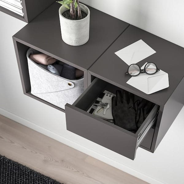 Ikea EKET - Wall-mounted storage combination, dark grey, 105x35x70 cm