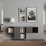 EKET wall-mounted cabinet combination, dark grey, 175x35x70 cm