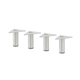 EKET leg, metal/silver-colour, 10 cm, 4 pack