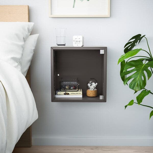 Ikea EKET - Wall cabinet with glass door, dark grey, 35x25x35 cm