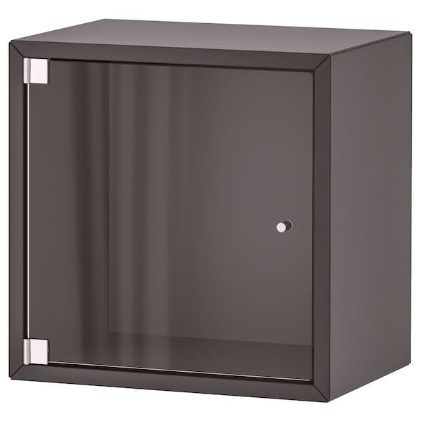 Ikea EKET - Wall cabinet with glass door, dark grey, 35x25x35 cm
