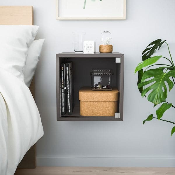 Ikea EKET - Wall cabinet with glass door, dark grey, 35x35x35 cm