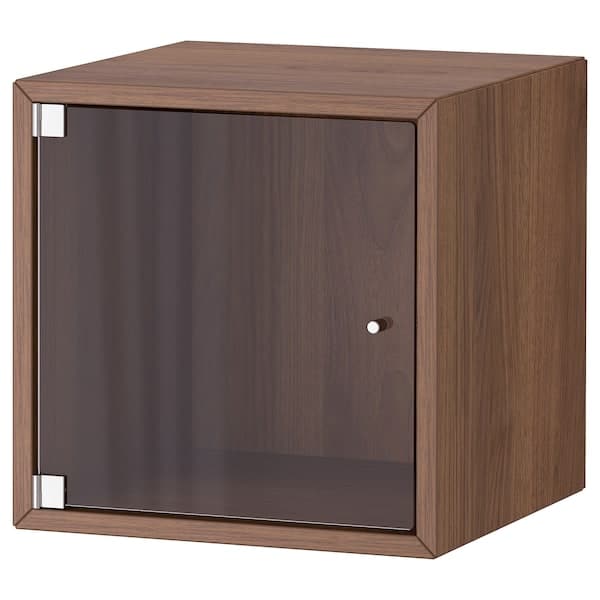 Ikea EKET - Wall cabinet with glass door, brown walnut effect, 35x35x35 cm