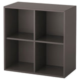 EKET wall-mounted shelving unit w 4 comp, dark grey, 70x35x70 cm