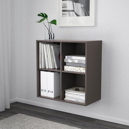 Ikea EKET - Wall-mounted shelving unit w 4 comp, dark grey, 70x35x70 cm