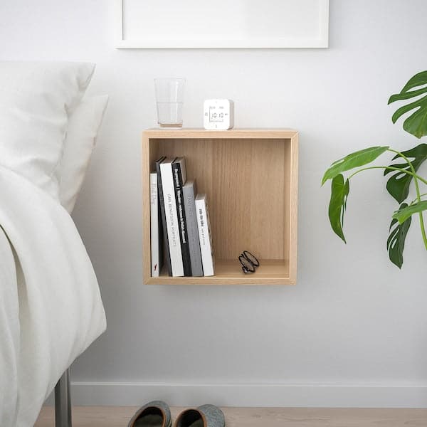 Ikea EKET - Wall-mounted shelving unit, white stained oak effect, 35x25x35 cm
