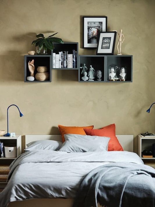 EKET - Wall-mounted shelving unit, dark grey, 35x35x35 cm - best price from Maltashopper.com 79285830