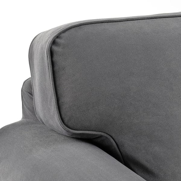 Ikea EKTORP - 3-seater sofa with chaise-longue, Hakebo dark grey ,