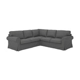 EKTORP corner sofa, 4-seat, Tallmyra medium grey, 243x88x88 cm