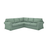 EKTORP corner sofa, 4-seat, Tallmyra light green, 243x88x88 cm