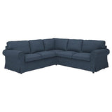 EKTORP cover for corner sofa, 4-seat, Kilanda dark blue