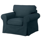 EKTORP armchair, Hillared dark blue, 104x88x88 cm