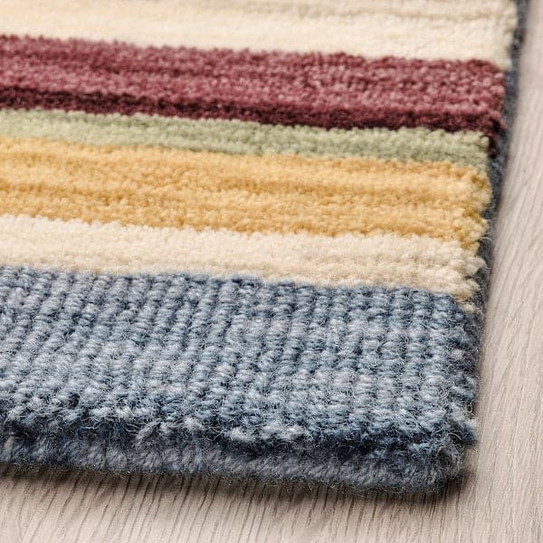 Ikea ELLJUSSPÅR - Rug, low pile, multicolour/striped handmade, 170x240 cm