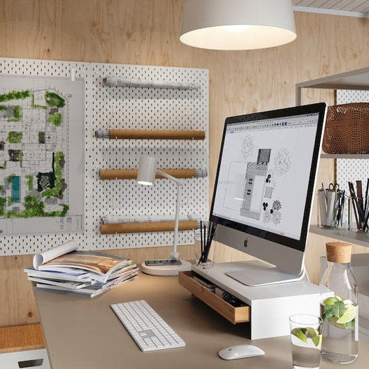Ikea ELLOVEN - Monitor stand with drawer, white