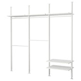 ELVARLI wardrobe combination, white, 258x51x222-350 cm