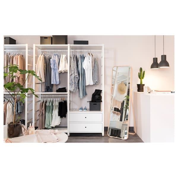 Ikea ELVARLI - Wardrobe combination, white, 165x55x216 cm