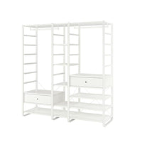 ELVARLI wardrobe combination, white, 205x55x216 cm