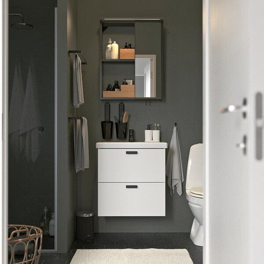 Ikea ENHET - Bathroom, anthracite/white,64x43x65 cm