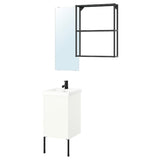 ENHET bathroom, anthracite/white, 44x43x87 cm