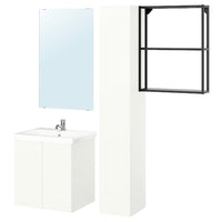 ENHET bathroom, anthracite/white, 64x43x65 cm