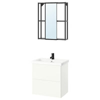 ENHET bathroom, anthracite/white, 64x43x65 cm