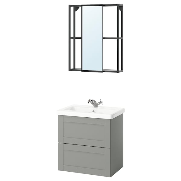 Ikea ENHET - Bathroom, anthracite/grey frame,64x43x65 cm