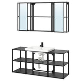 ENHET bathroom, anthracite, 140x43x65 cm
