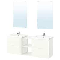ENHET bathroom, white, 164x43x65 cm