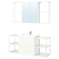 ENHET bathroom, white, 140x43x65 cm