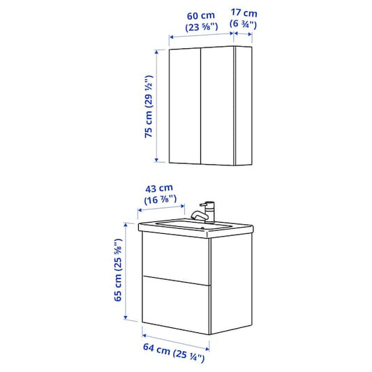 Ikea ENHET - Bathroom, white,64x43x65 cm