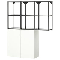 ENHET storage combination, anthracite/white, 120x32x150 cm