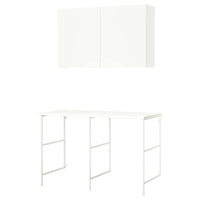 ENHET storage combination, white, 139x63.5x90.5 cm