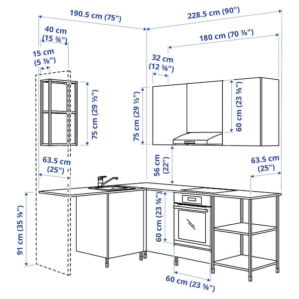 Ikea ENHET - Corner kitchen ,
