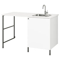 ENHET laundry, anthracite/white, 139x63.5x90.5 cm
