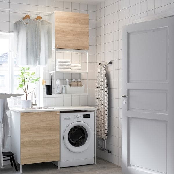 Ikea ENHET - Laundry, white/oak effect, 139x63.5x87.5 cm