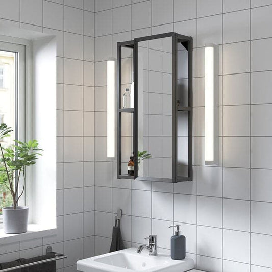 Ikea ENHET - Mirror cabinet, anthracite, 40x17x75 cm