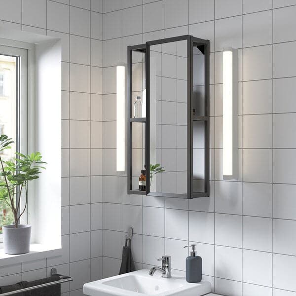 Ikea ENHET - Mirror cabinet, anthracite, 40x17x75 cm