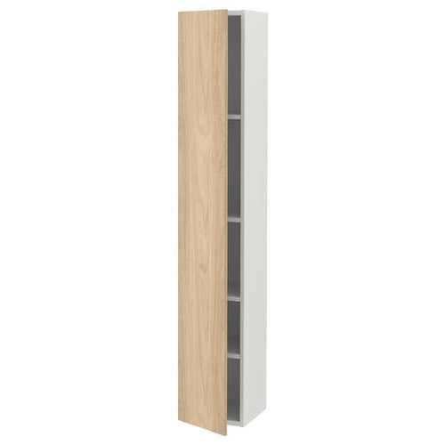 ENHET - Hi cb w 4 shlvs/door, white/oak effect, 30x32x180 cm
