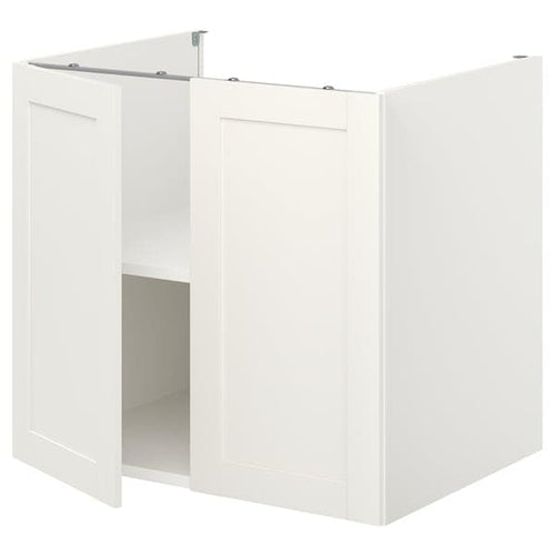 ENHET - Bc w shlf/doors, white/white frame, 80x62x75 cm