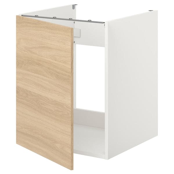 Ikea ENHET - Bc f sink/door, white/oak effect, 60x62x75 cm