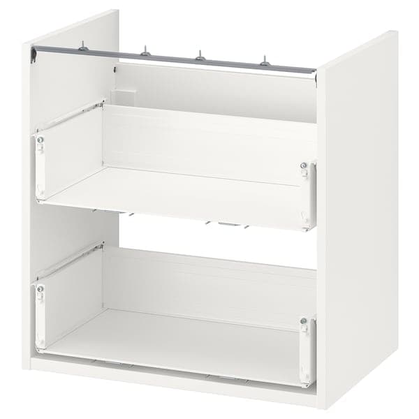 ENHET base cb f washbasin w 2 drawers, white, 60x40x60 cm