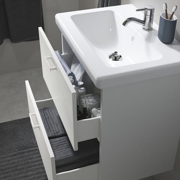 Ikea ENHET / TVÄLLEN - Washbasin/drawer/misc cabinet, white,64x43x65 cm